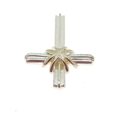 925 Sterling Silver 2-Tone Vintage Cross Pendant