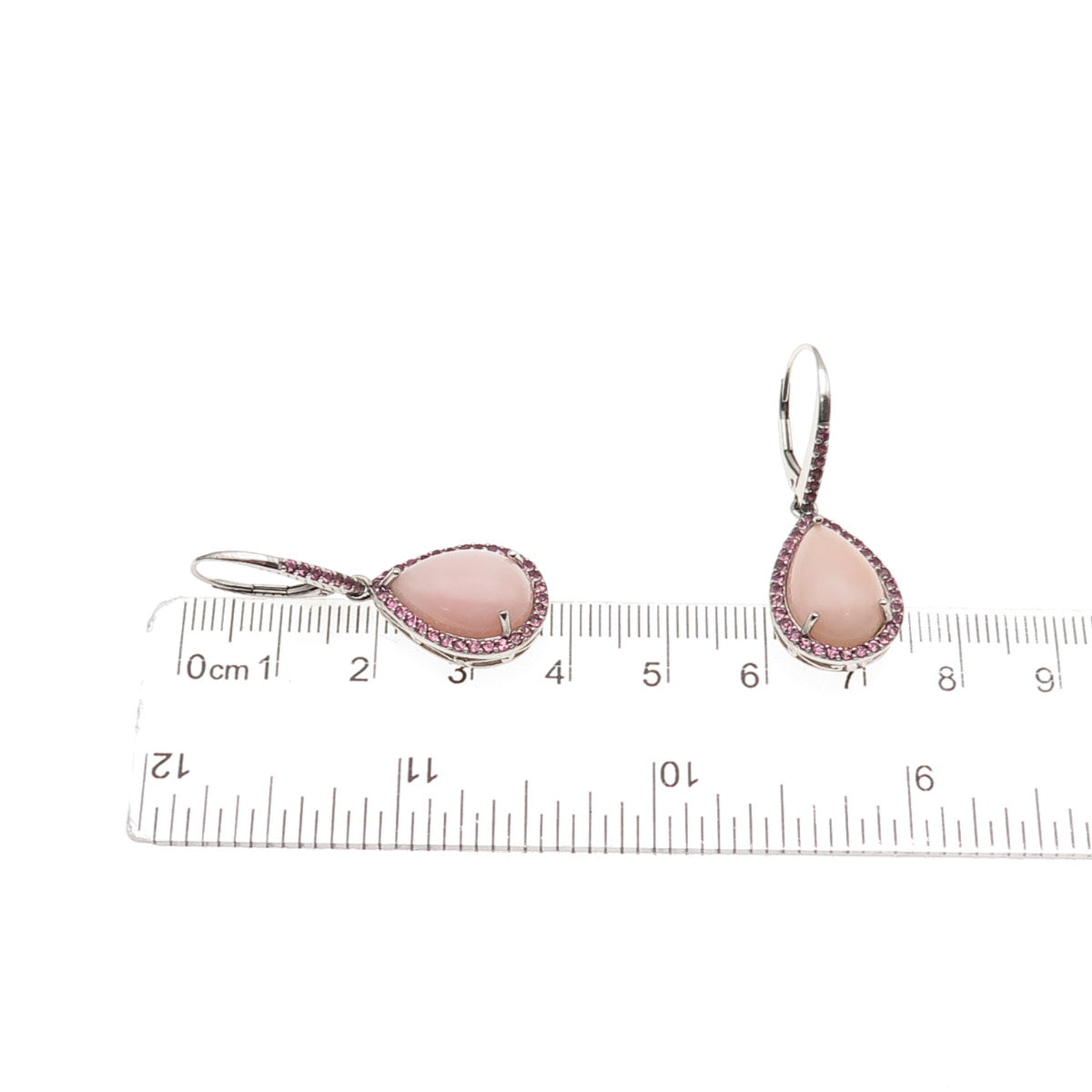 925 Sterling Silver Real Rose Quartz & Amethyst Teardrop Dangle Earrings