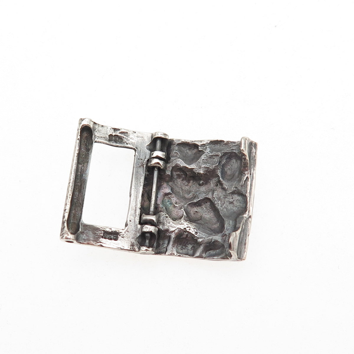 925 Sterling Silver Vintage Bracelet / Necklace Oxidized Nugget Lock Clasp