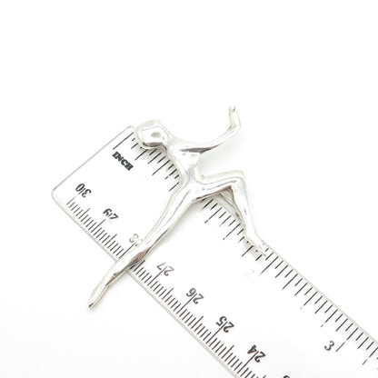 925 Sterling Silver Vintage Mexico Gymnast Girl Pin Brooch