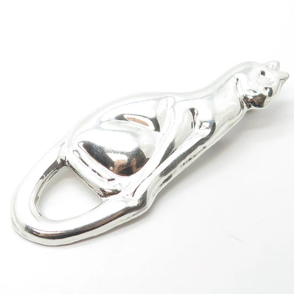 925 Sterling Silver Vintage Mexico Cat Pin Brooch / Pendant