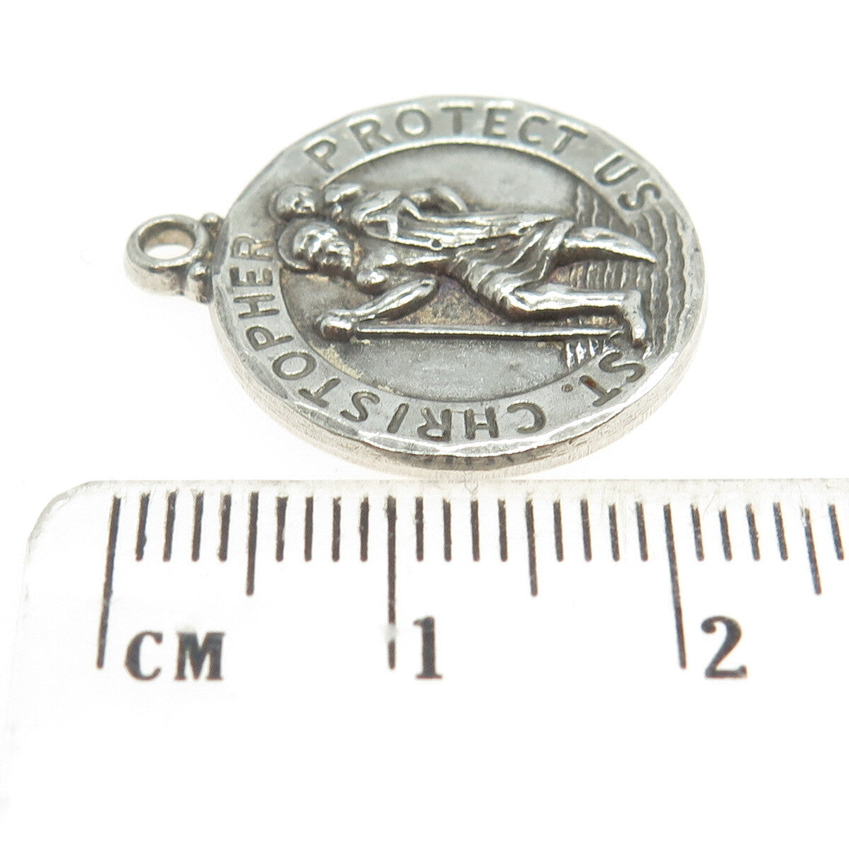 H.F. BARROWS CO. 925 Sterling Silver Antique Art Deco St. Christopher Pendant