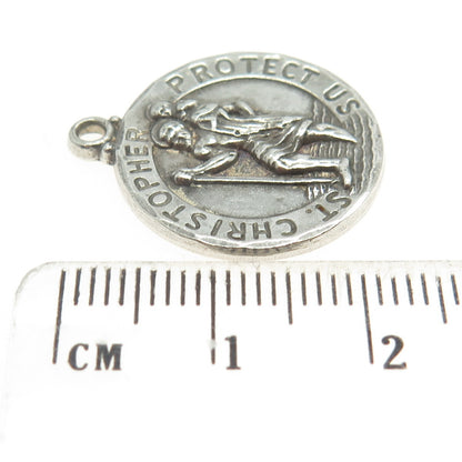 H.F. BARROWS CO. 925 Sterling Silver Antique Art Deco St. Christopher Pendant