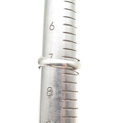 925 Sterling Silver Vintage Heart-Cut C Z Modernist Ring Size 7.25