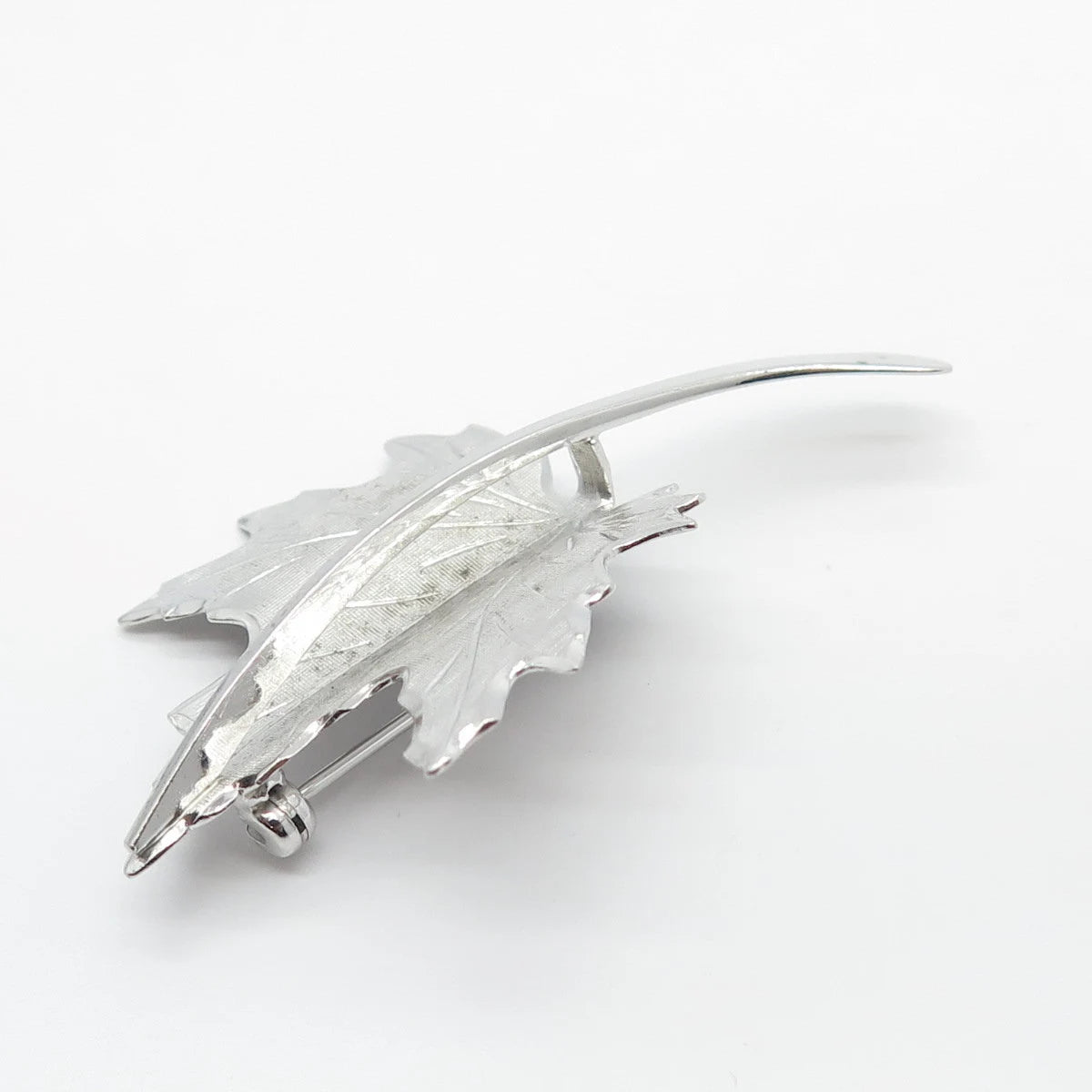 925 Sterling Silver Vintage Beau Leaf Pin Brooch