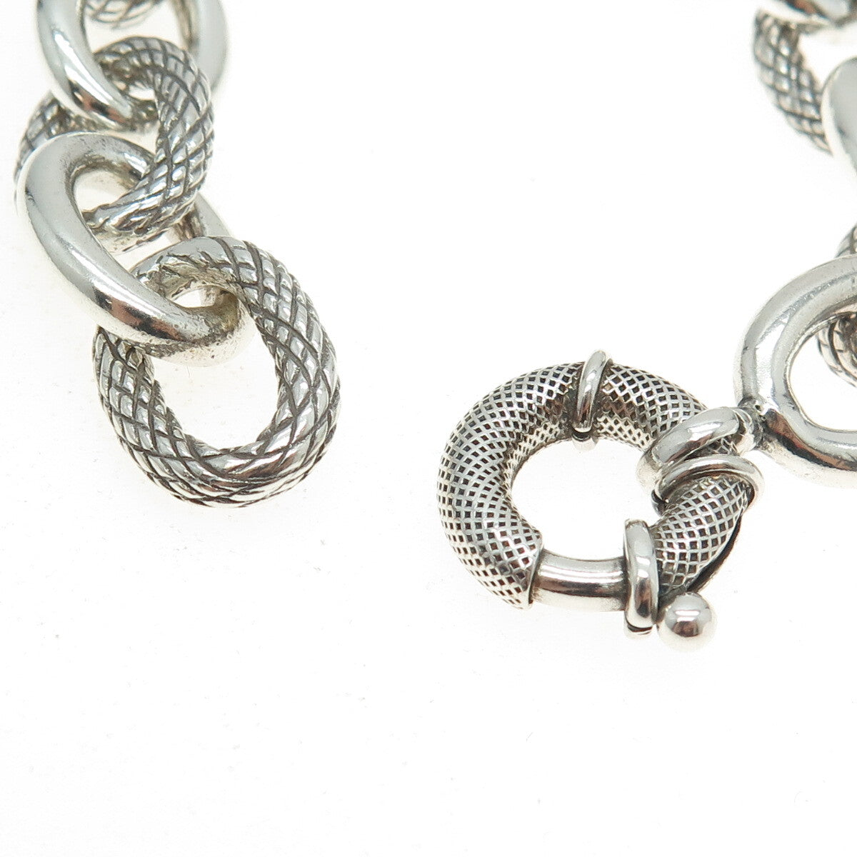 925 Sterling Silver Vintage Rolo Link Bracelet 6.25"