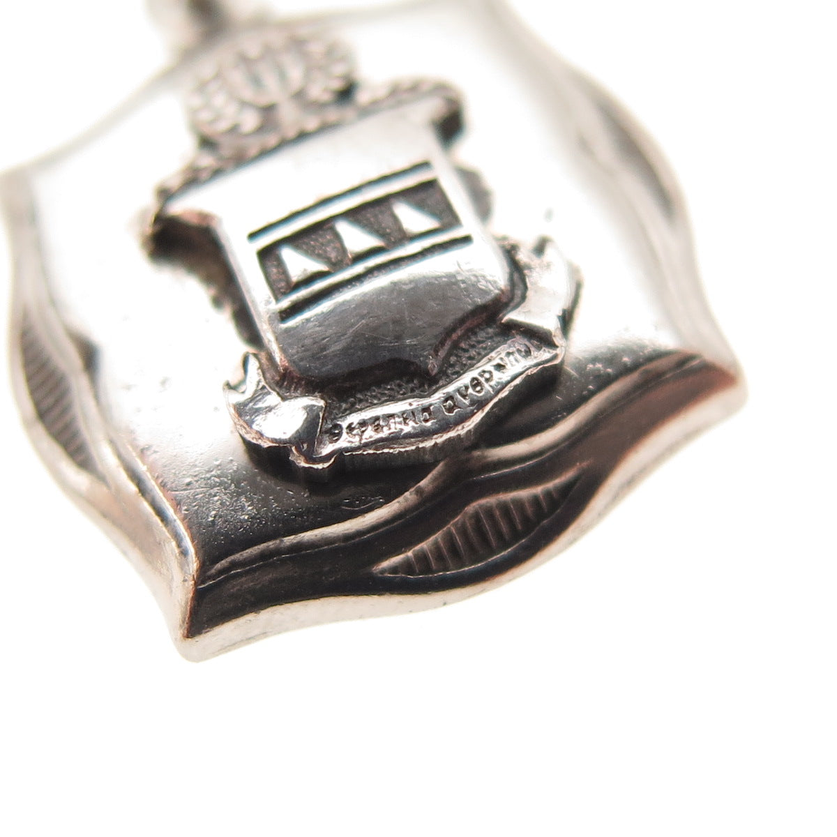 925 Sterling Antique Art Deco Enamel Airedale Terrier Coat of Arms Charm Pendant