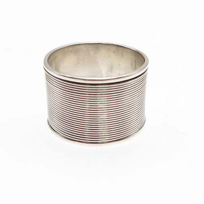 925 Sterling Silver Vintage Modernist Oxidized Wide Band Ring Size 9.5