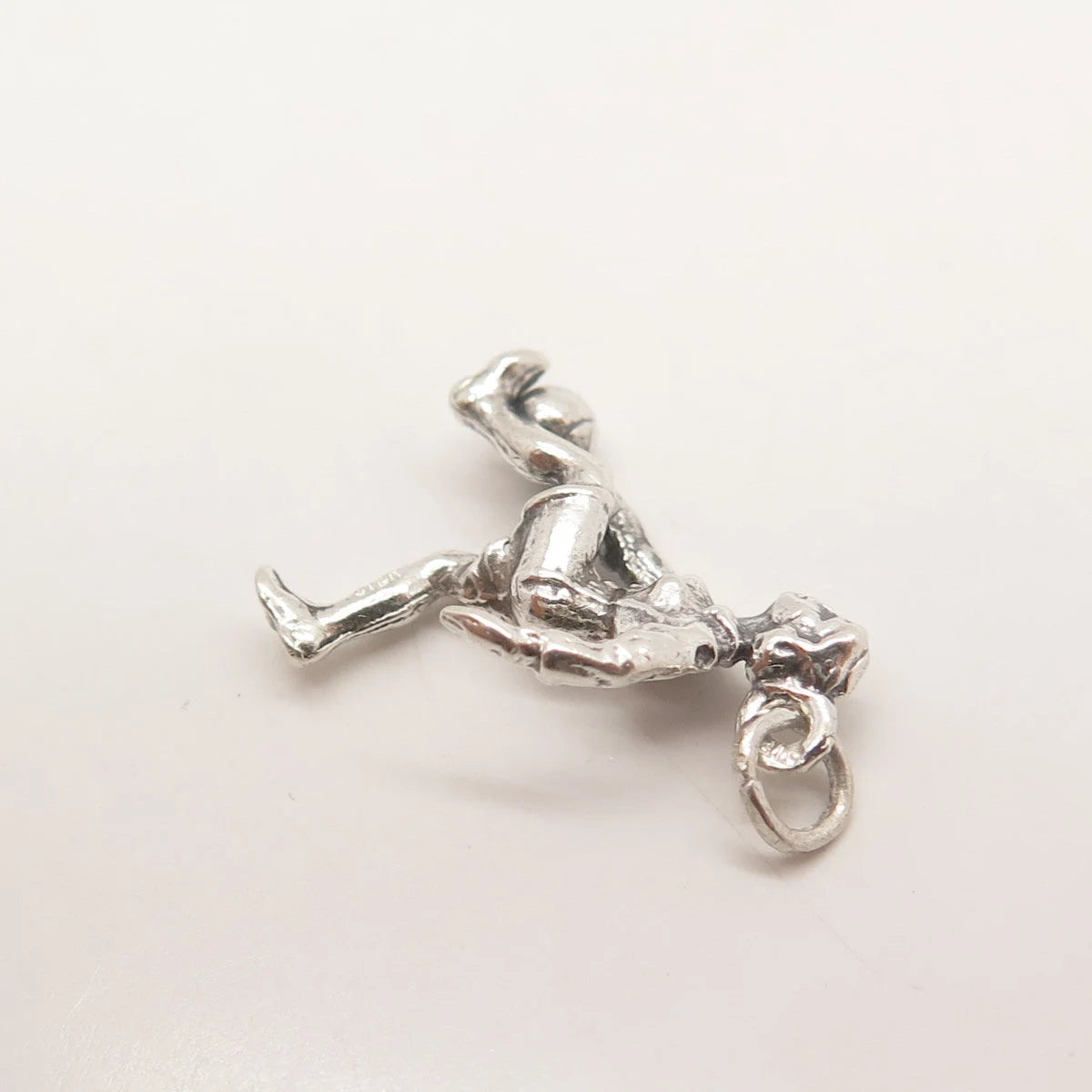925 Sterling Silver Vintage Bowling Woman 3D Pendant