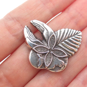 925 Sterling Silver Vintage World Peace Hands Butterfly Pin Brooch / Pendant