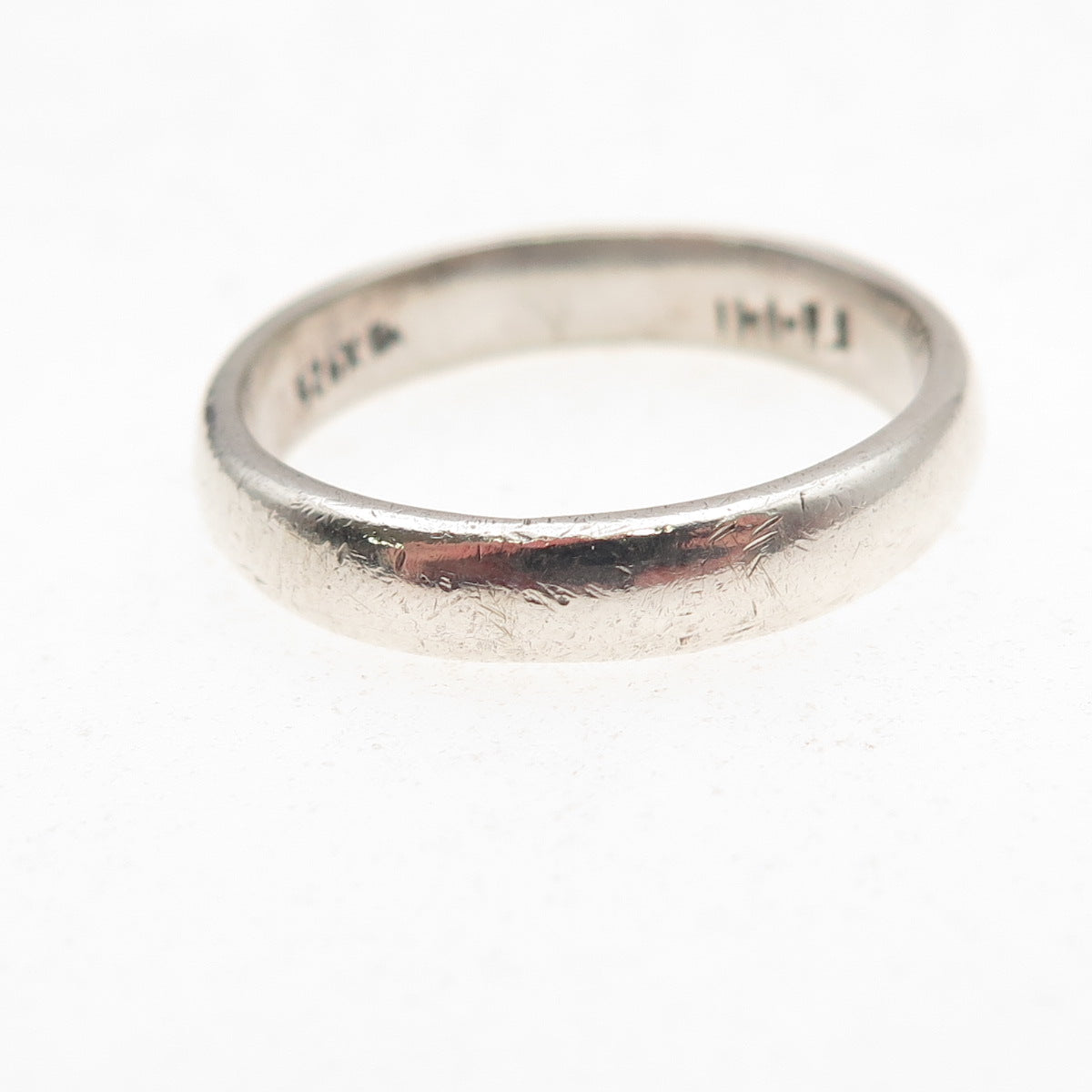 925 Sterling Silver Vintage Mexico Classic Wedding Oxidized Band Ring Size 9