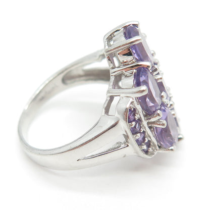 925 Sterling Silver Real Amethyst Gemstone Ring Size 9.25