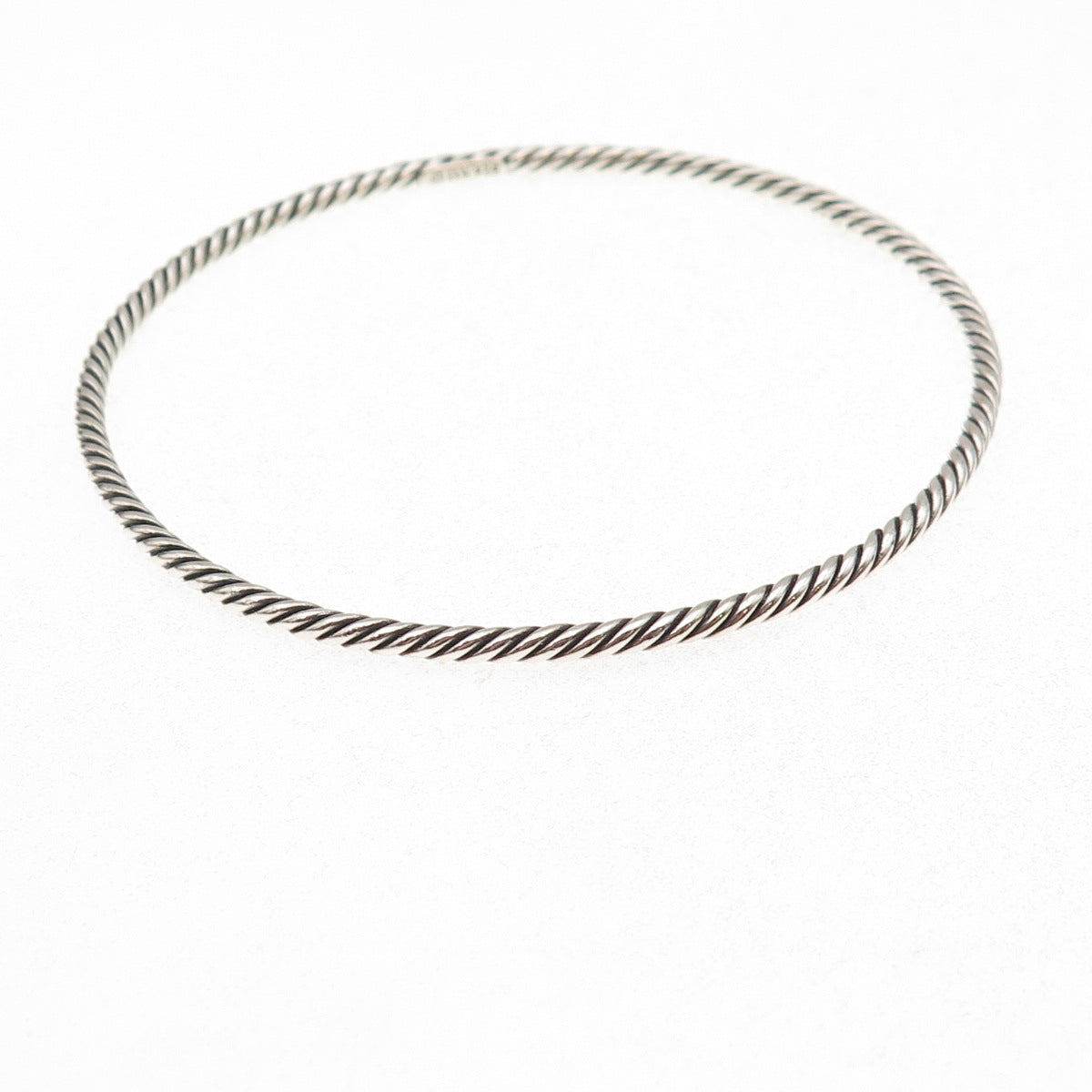 David Yurman 925 Sterling Silver Vintage Stackable Cable Bangle Bracelet 8.25"