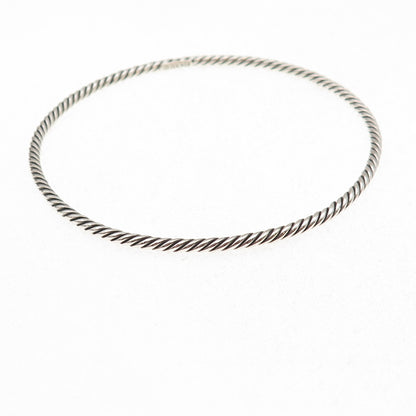 David Yurman 925 Sterling Silver Vintage Stackable Cable Bangle Bracelet 8.25"