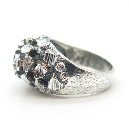 925 Sterling Silver Vintage Oxidized Nugget Dome Ring Size 6.25
