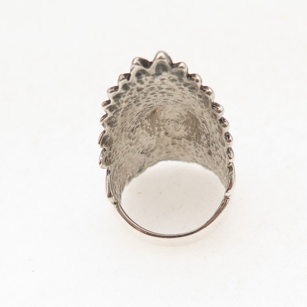 Ted Ott 925 Sterling Silver Vintage Real Black Onyx Indian Chief Ring Size 5.75
