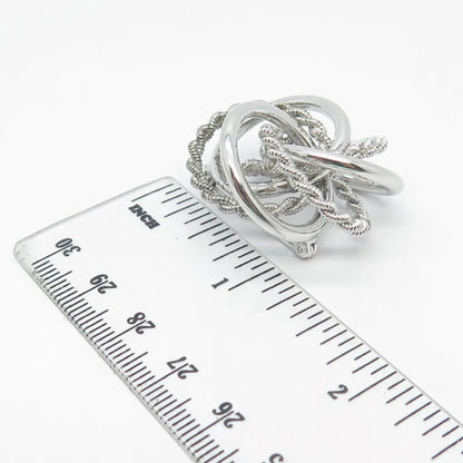 925 Sterling Silver Vintage Twisted Multi-Circle Pin Brooch
