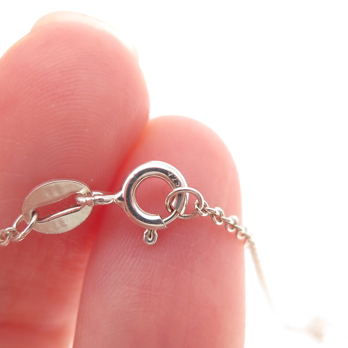 925 Sterling Silver Round-Cut C Z Heart Cable Chain Necklace 18"