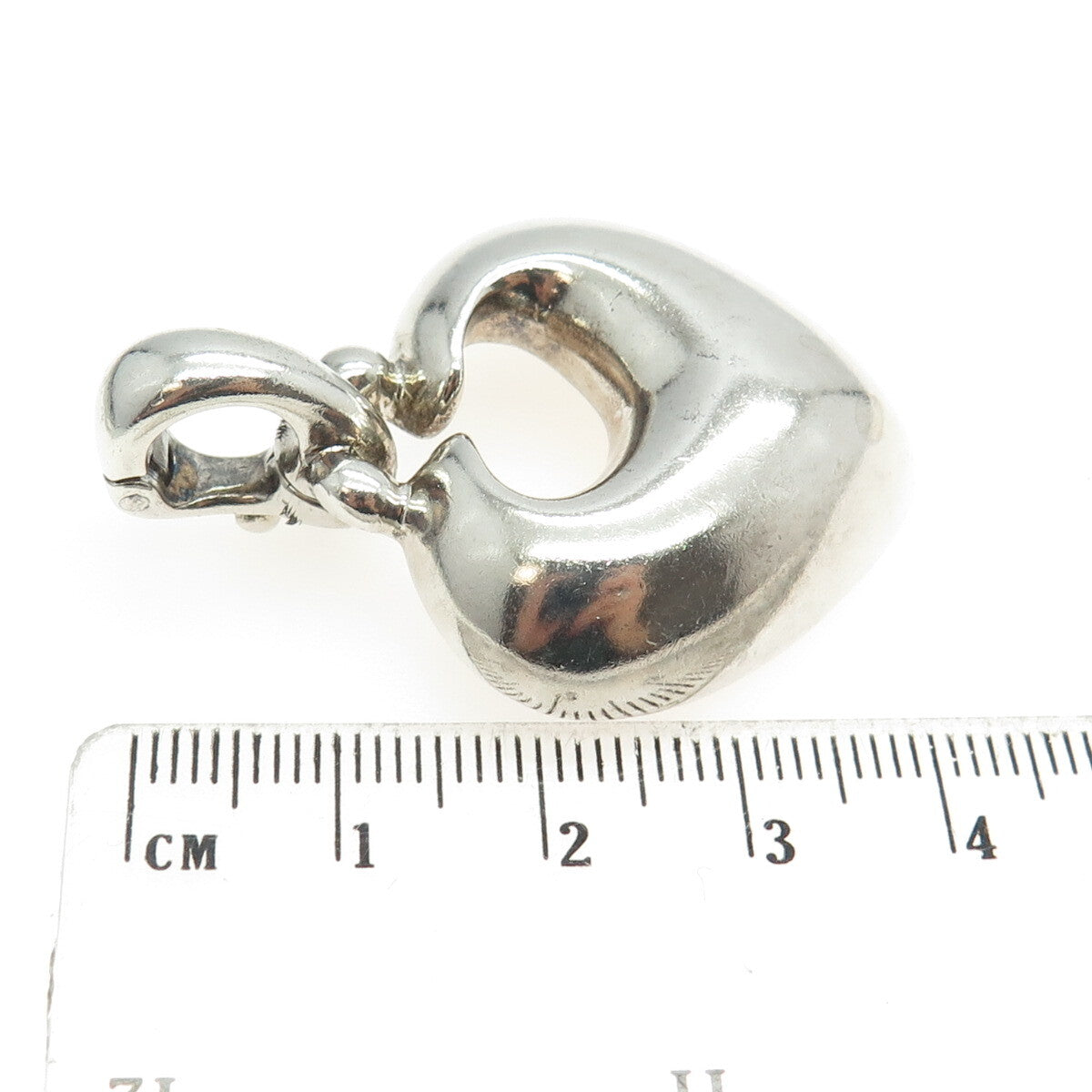 ESPO SIG Joseph Esposito 925 Sterling Silver Vintage Modernist Heart Pendant