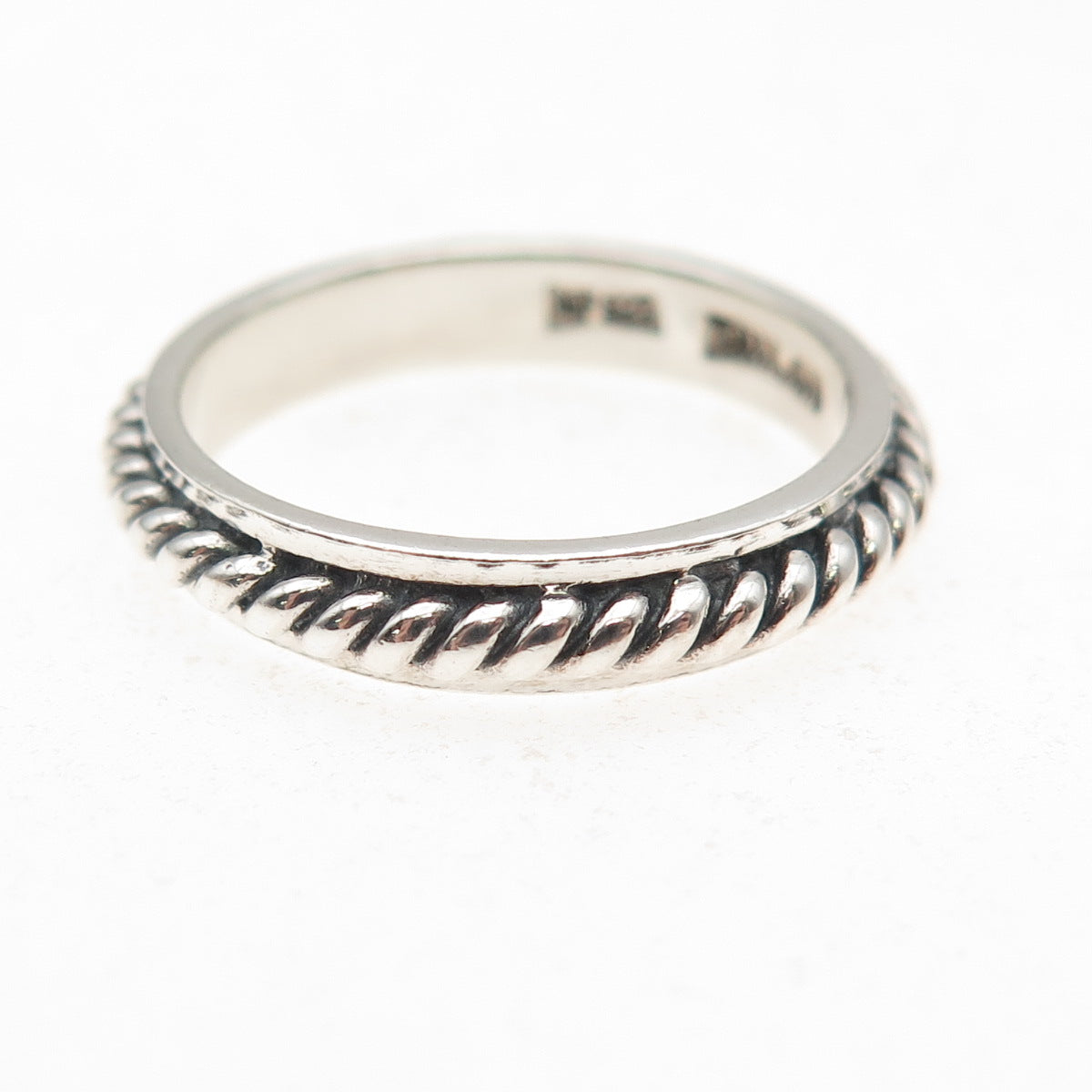 Chapal Zenray 925 Sterling Silver Vintage Roped Oxidized Band Ring Size 7
