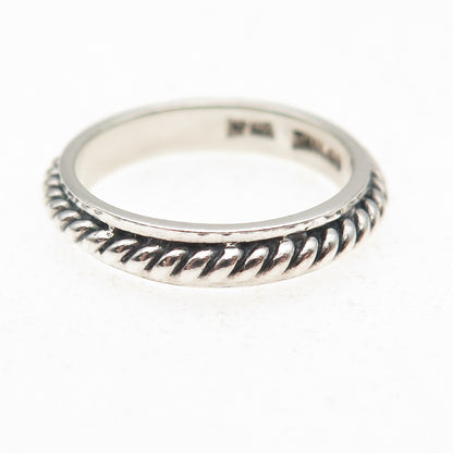 Chapal Zenray 925 Sterling Silver Vintage Roped Oxidized Band Ring Size 7