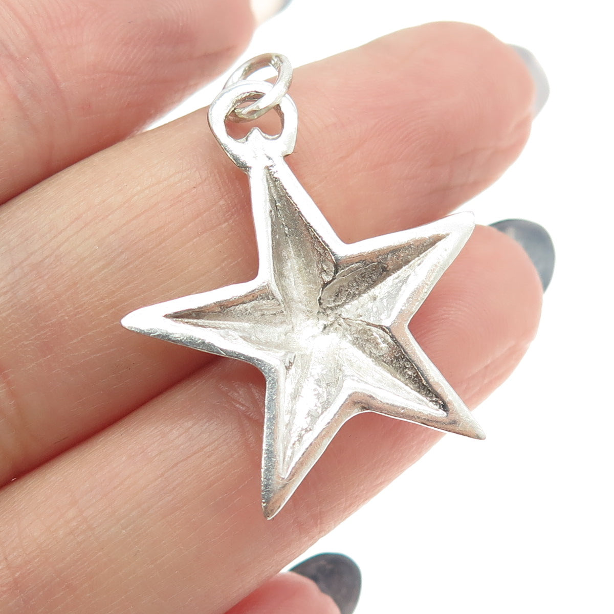 925 Sterling Silver Vintage Nautical Star Charm Pendant