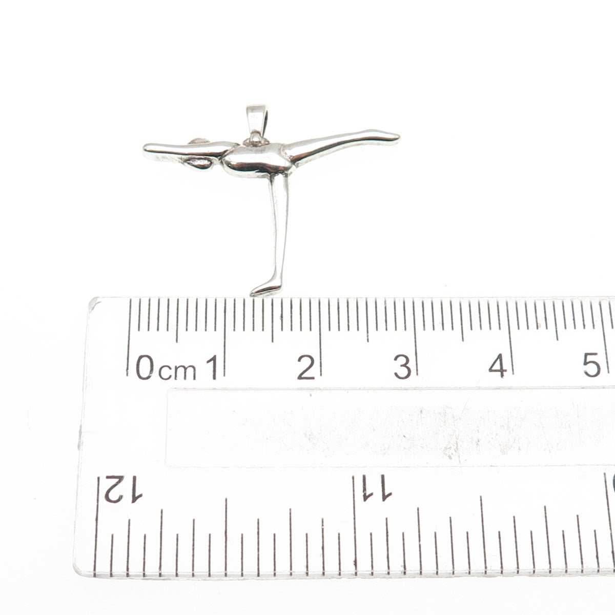 925 Sterling Silver Vintage Gymnast Modernist Charm Pendant