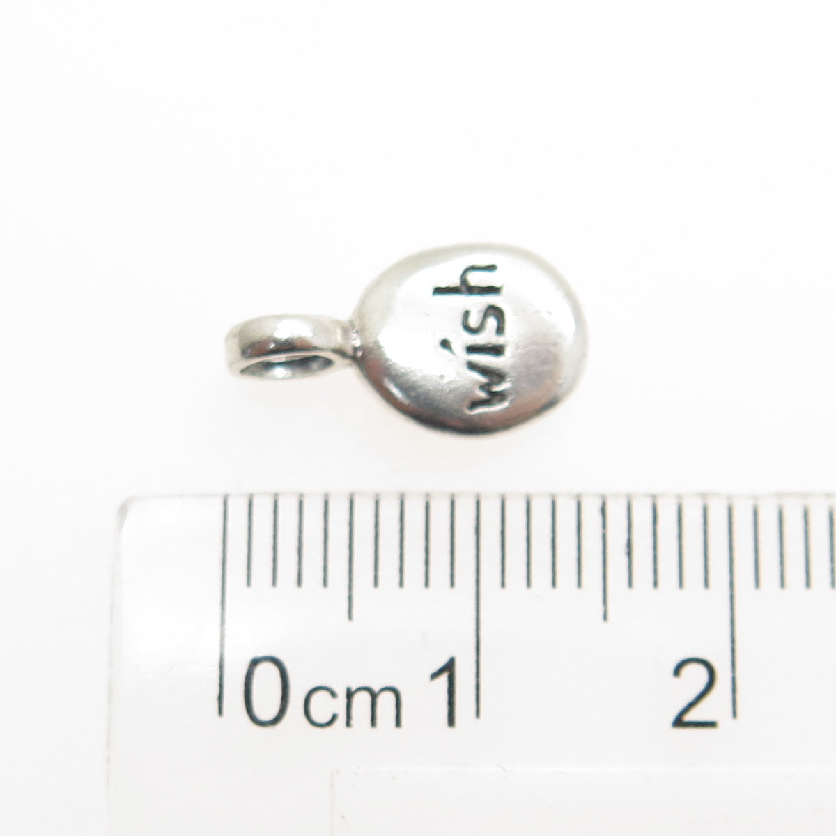 925 Sterling Silver Vintage "Wish" Minimalist Pendant