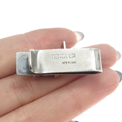 TENDLER 925 Sterling Silver Vintage Modernist Tie Clip