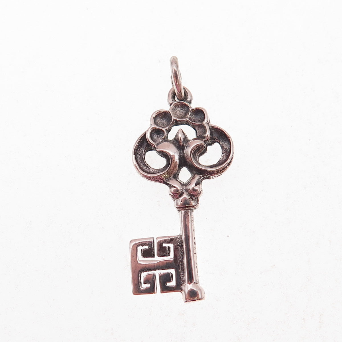 800 Silver Vintage Germany Bremen Key Oxidized Charm Pendant