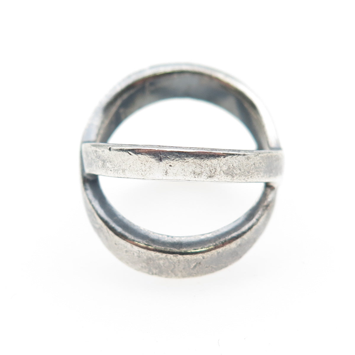 CHAPAL ZENRAY 925 Sterling Silver Vintage Crisscross Oxidized Ring Size 7.5