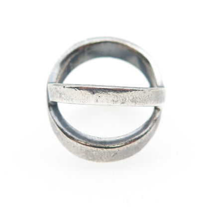 CHAPAL ZENRAY 925 Sterling Silver Vintage Crisscross Oxidized Ring Size 7.5