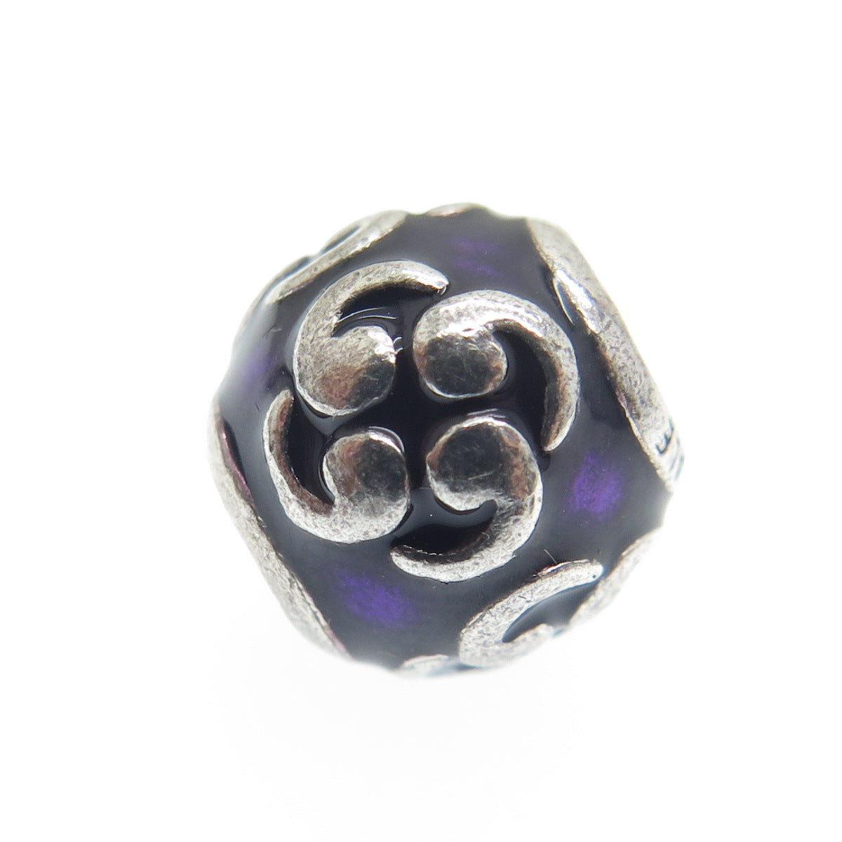 PANDORA 925 Sterling Silver Purple Enamel Zen Bead Charm