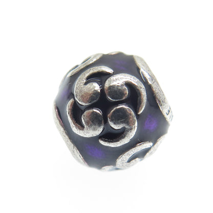 PANDORA 925 Sterling Silver Purple Enamel Zen Bead Charm