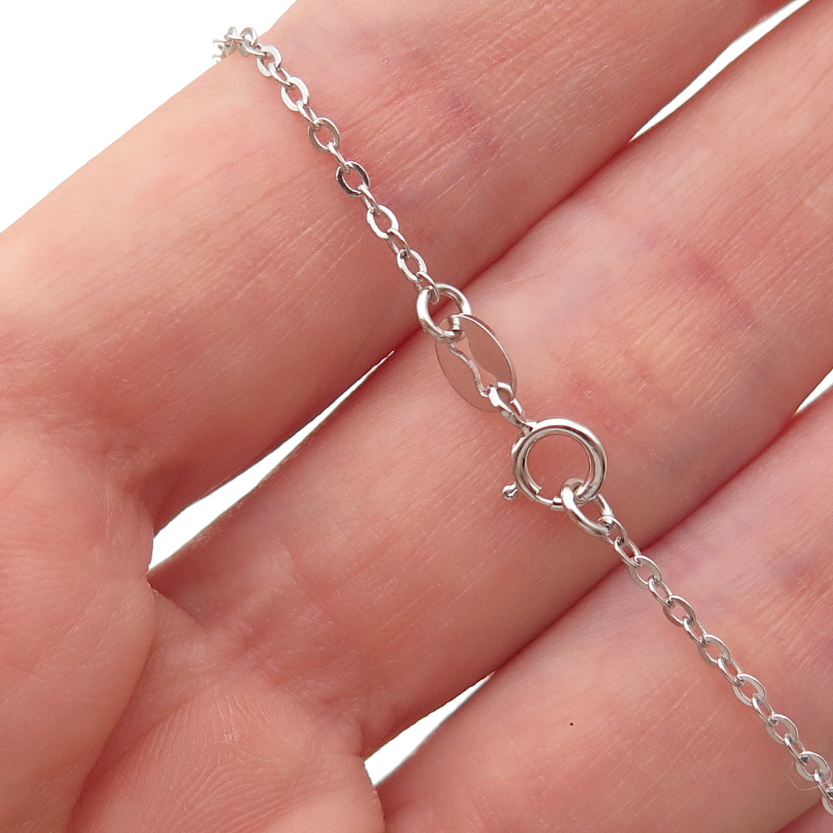 925 Sterling Silver Black Enamel Cross Round Tag Cable Chain Necklace 18"