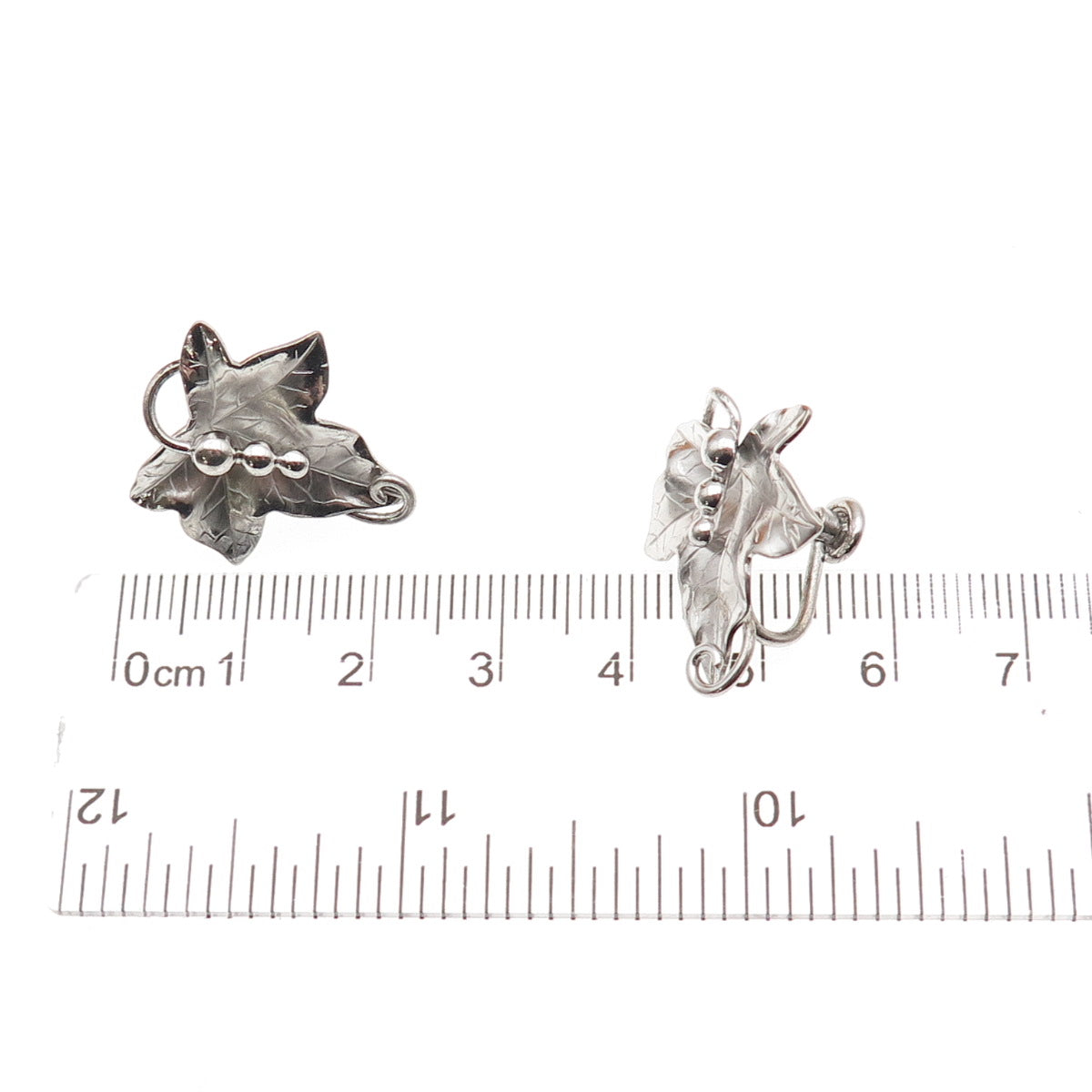 Carl Art 925 Sterling Silver Vintage Floral Screw Back Earrings