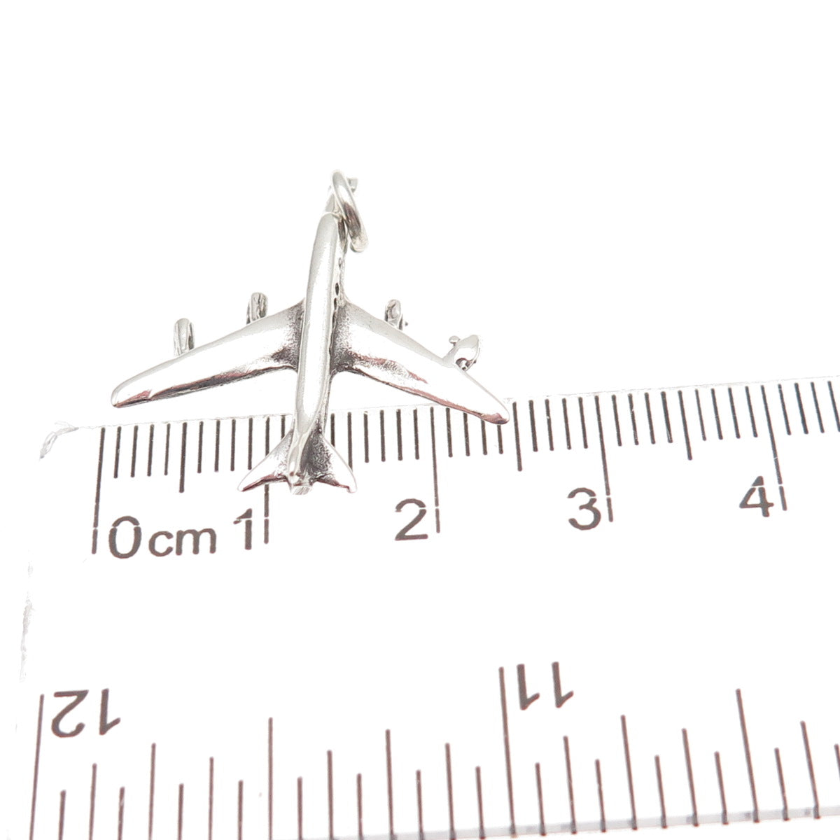 925 Sterling Silver Vintage Airplane Charm Pendant