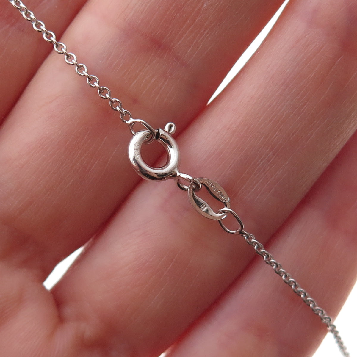 Sai 925 Sterling Silver 3-Tone Real Diamond Infinity Cable Chain Necklace 18"
