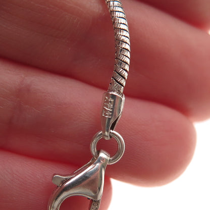 Milor Sterling Silver 14K Gold Vintage Italy Station Snake Chain Necklace 16"