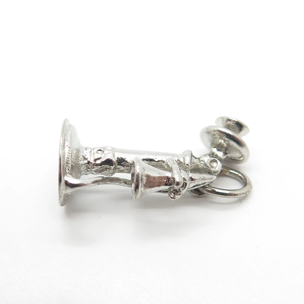 925 Sterling Silver Vintage Retro Candlestick Phone Charm Pendant