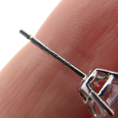 925 Sterling Silver Round-Cut C Z Stud Earrings