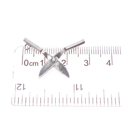 925 Sterling Silver Antique Art Deco Mexico Flower Cutter Movable Charm Pendant