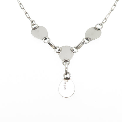 Old Pawn Sterling Silver Vintage Turquoise Bear Paw Tribal Chain Necklace 16"