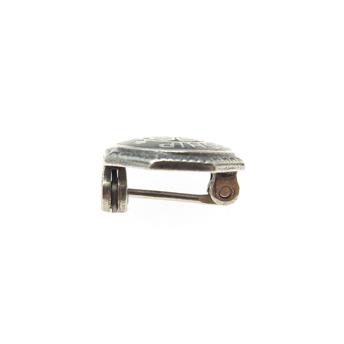 925 Sterling Silver Antique Enamel 4-H Club Leadership Achievement Pin Brooch