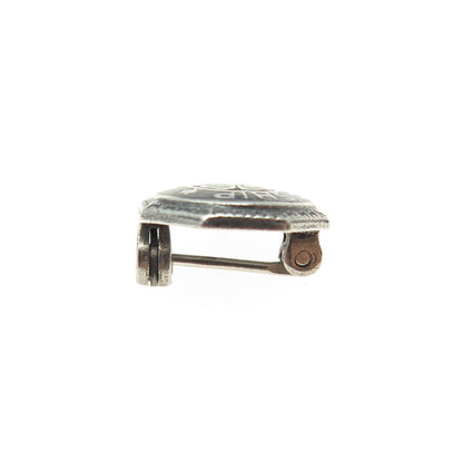 925 Sterling Silver Antique Enamel 4-H Club Leadership Achievement Pin Brooch