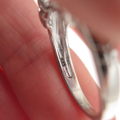 RJ Graziano 925 Sterling Silver Real Blue Topaz & C Z Ring Size 8