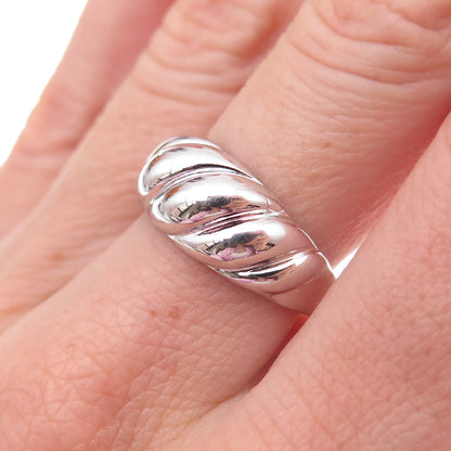 J. Stella 925 Sterling Silver Vintage Modernist Ring Size 7