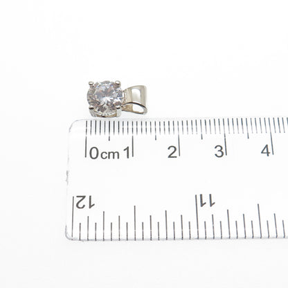 HAN 925 Sterling Silver Vintage Round-Cut C Z Minimalist Charm Pendant