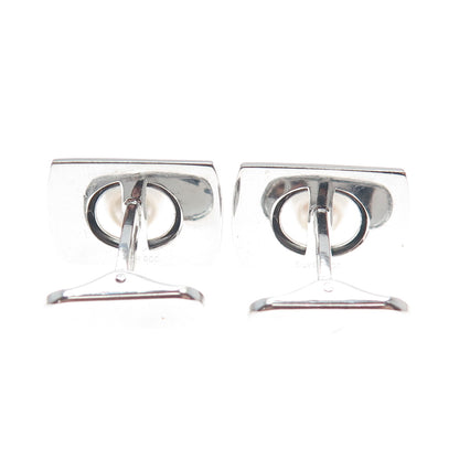 900 Silver Vintage Japan Real Akoya Pearl Modernist Cufflinks