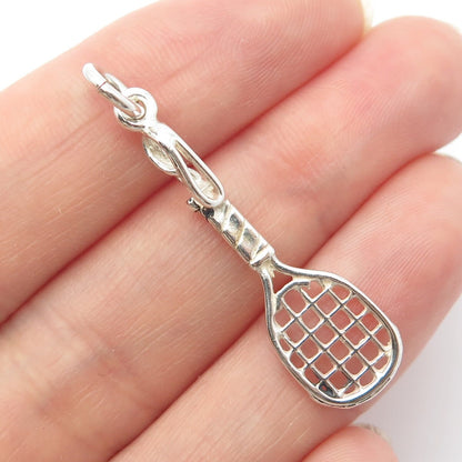 925 Sterling Silver Vintage Mexico Tennis Racquet Pendant